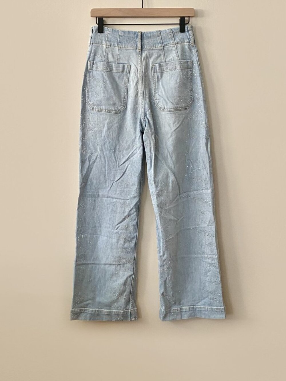 Maeve Colette Rhinestone High-Rise Wide-Leg Jeans NWOT - Picture 6 of 10